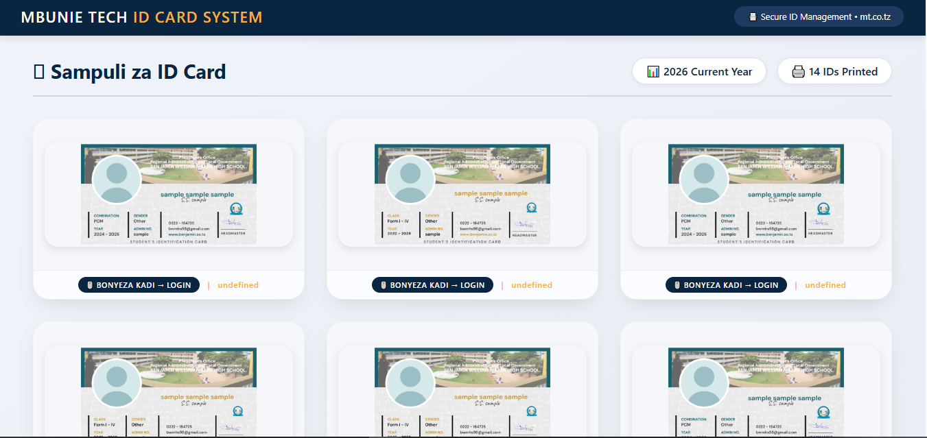 MBUNIETECH DIGITAL ID MANAGEMENT SYSTEM